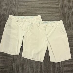 Greg Norman Collection Men's Tan Flat Front Shorts Bundle of 2